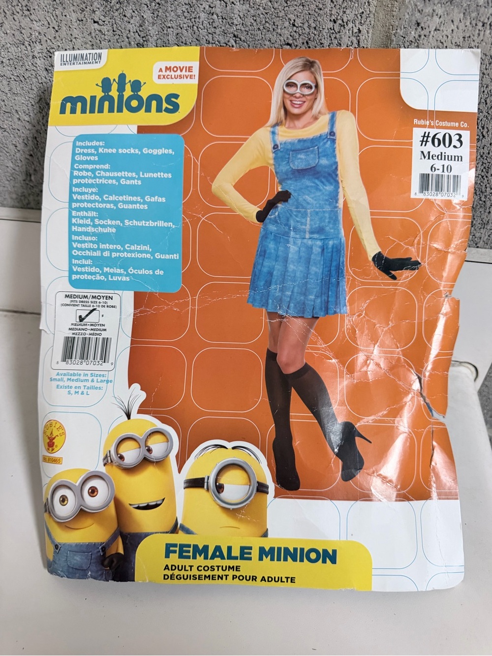 Female Minion Costume Dress - Adult Medium